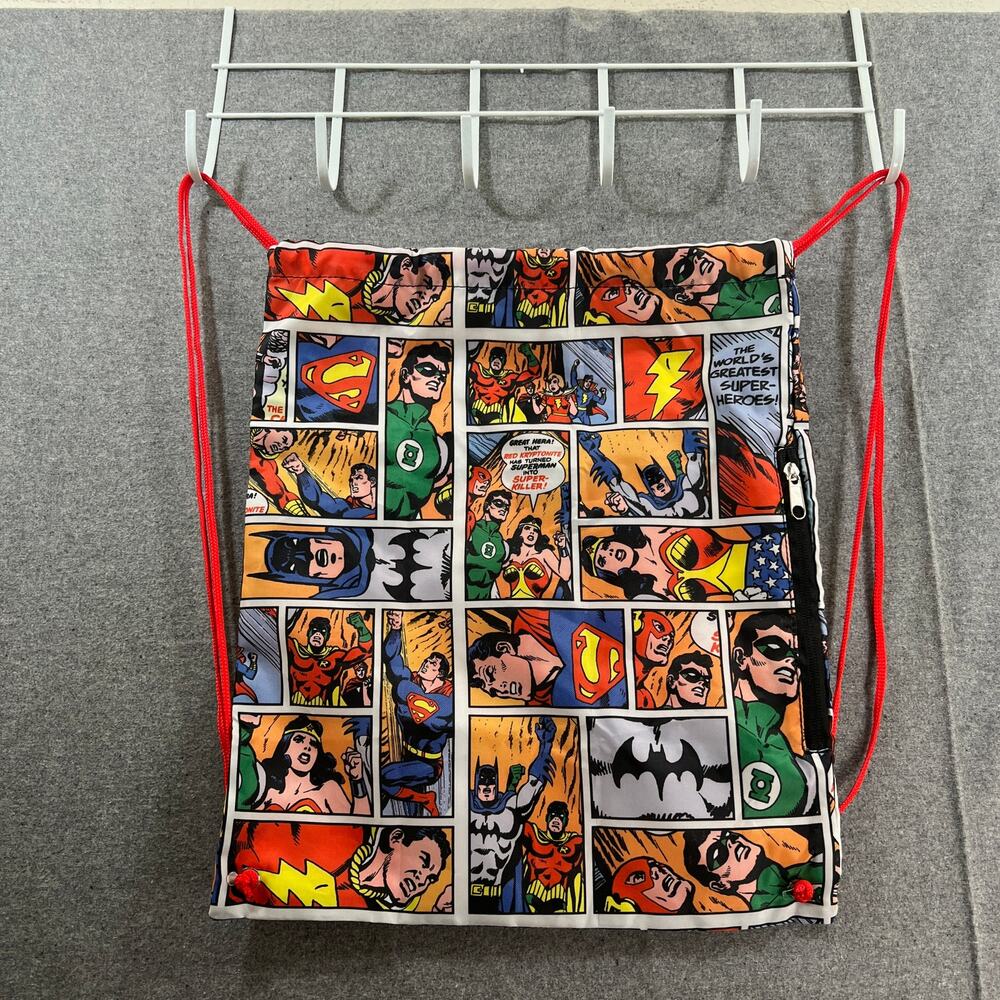 DC Comics Pull String Bag Backpack Multi Color